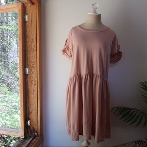 Bobeau Dusty Pink Babydoll Dress